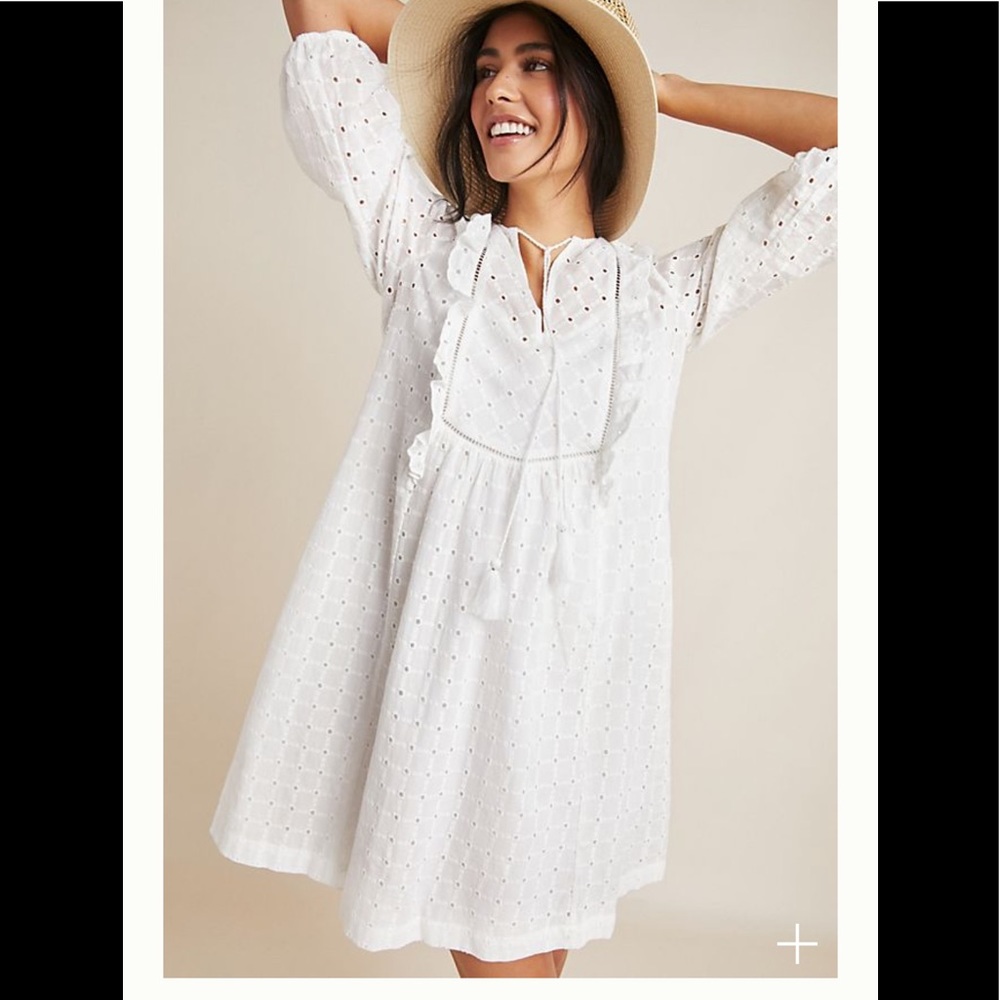 Anthropologie Thames Tunic White Dress Sz 6 - Picture 1 of 7